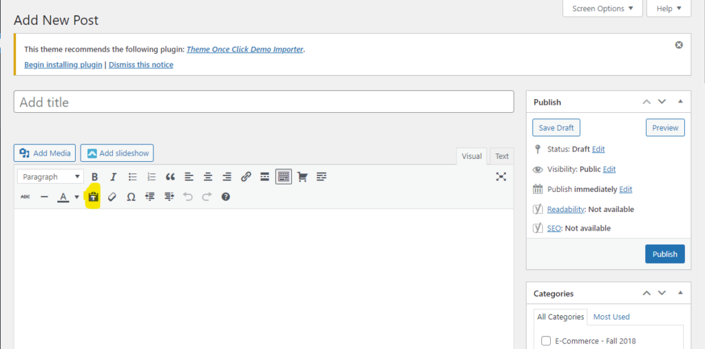 Screenshot of how to add copy as text in a post. 